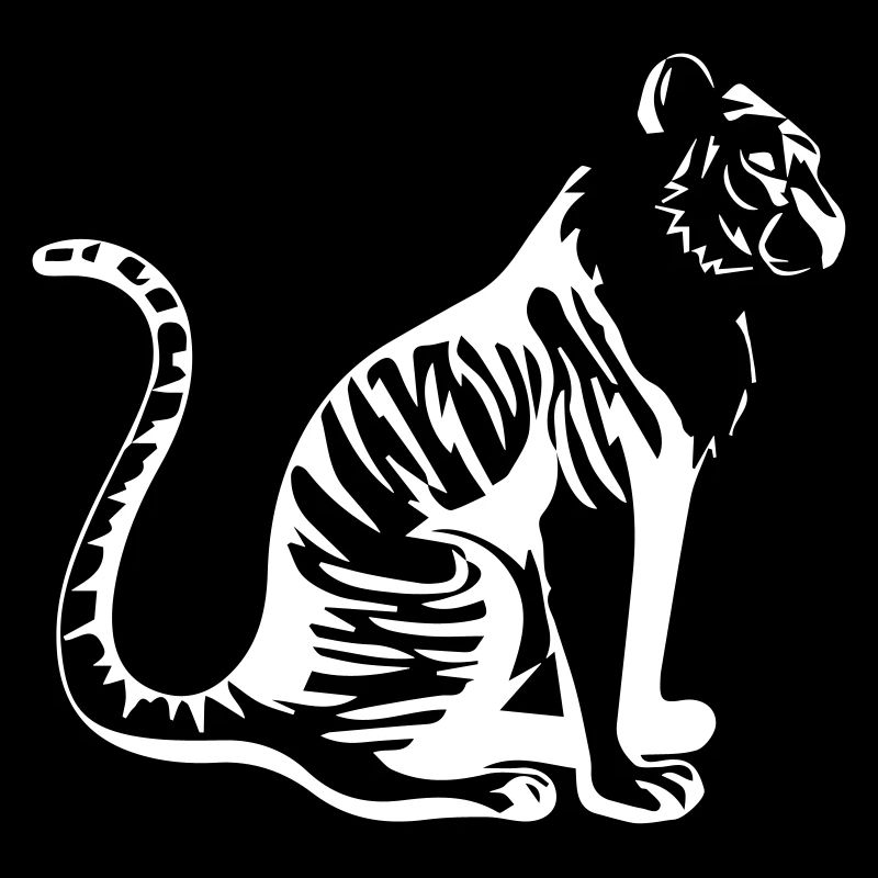 Conception élégante de la silhouette du tigre