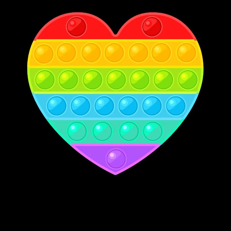 Pop It Popit Herz Bunt Regenbogen