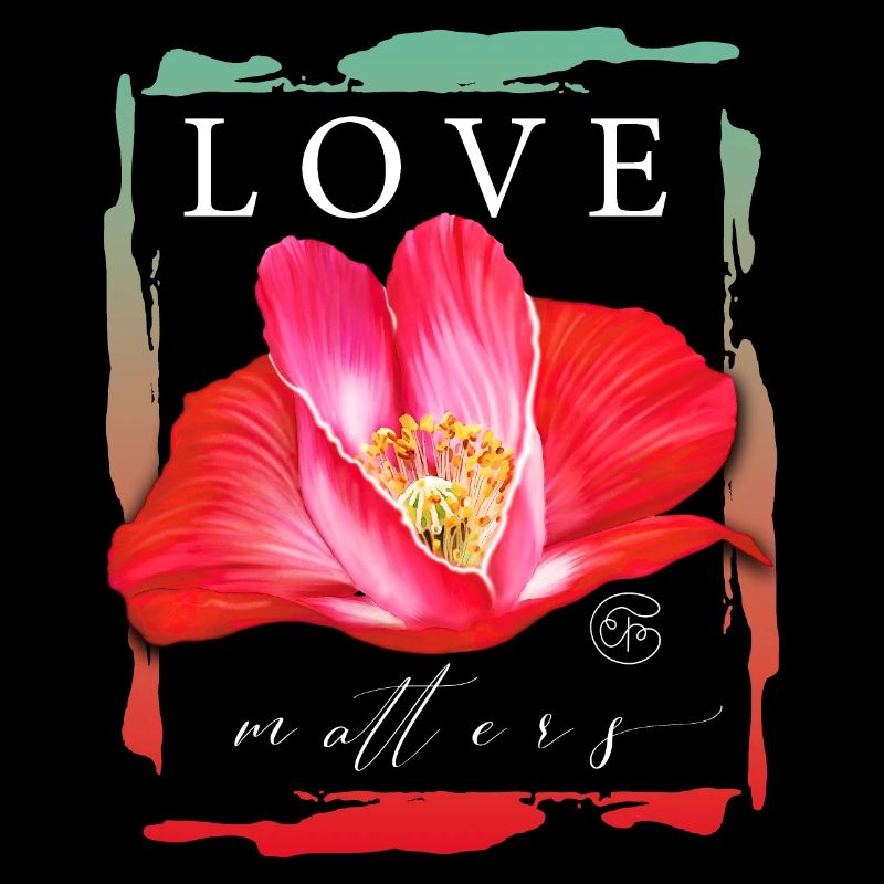 Love matters red poppy Valentine's Day