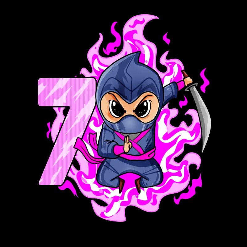 7. Geburtstag Mädchen 7 Jahre alt Ninja