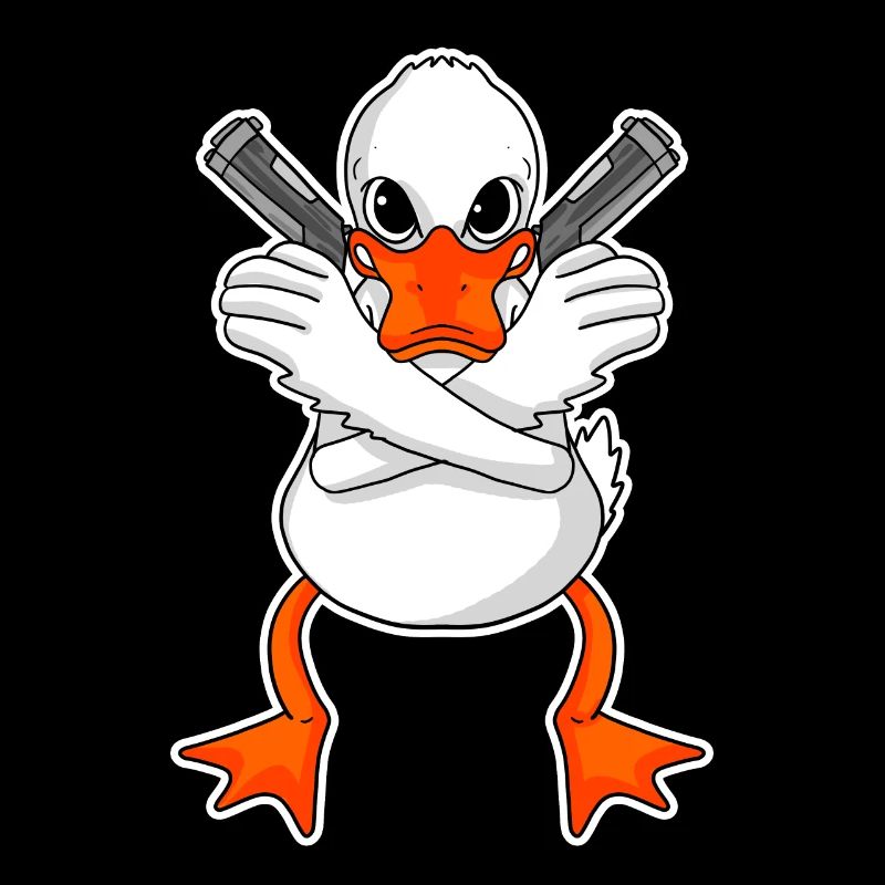 Duck with pistol