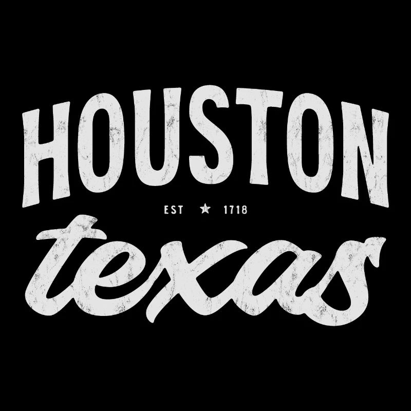 Houston Texas Vintage Script