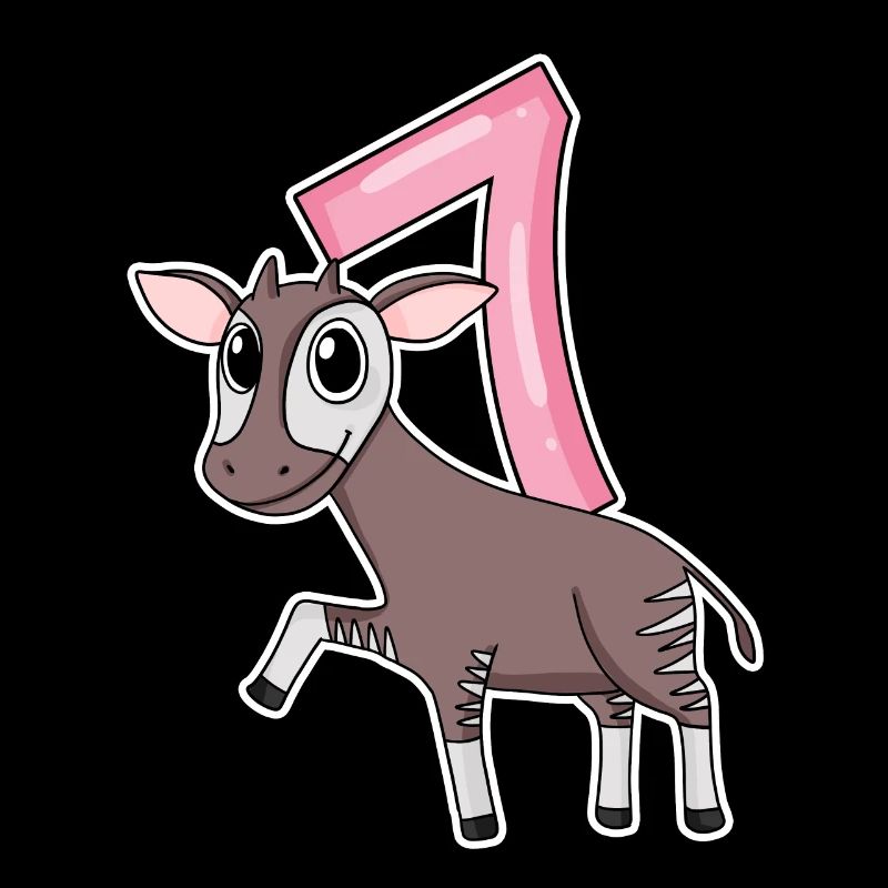 Girl 7 years old Okapi 7th birthday gift