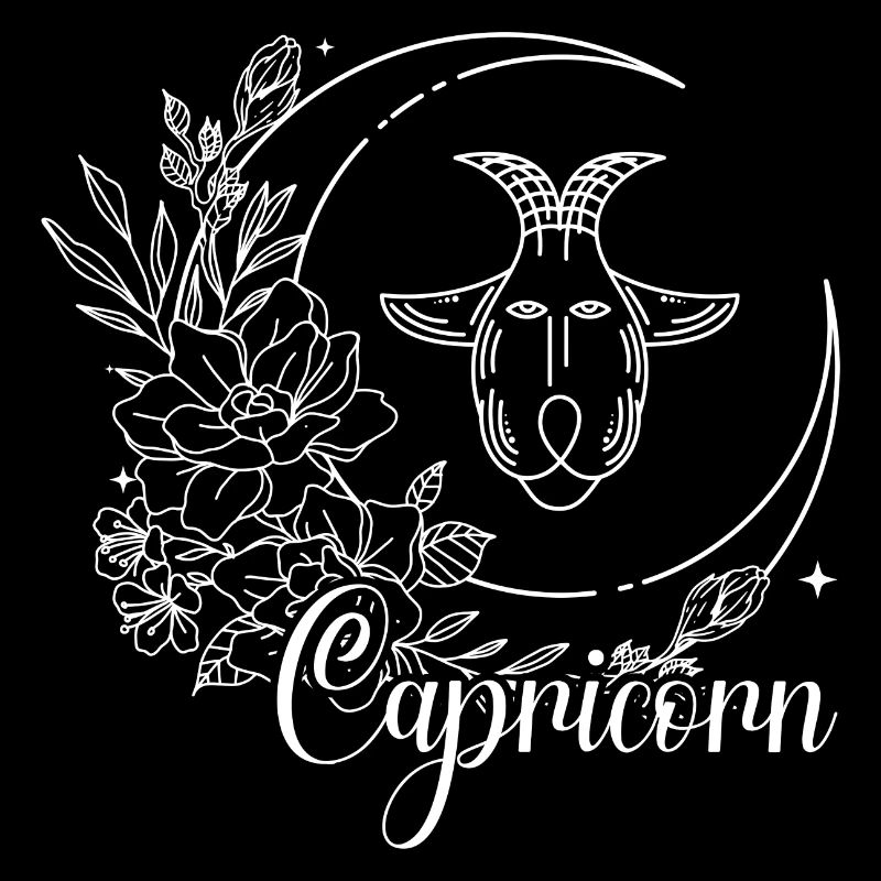 Steinbock Blumen Sternzeichen T-Shirt