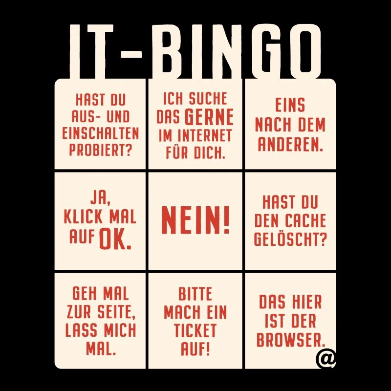 IT Support Bingo Service Desk IT Helpdesk Sysadmin