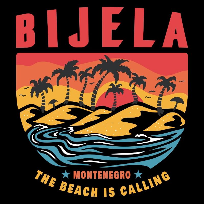 Bijela Montenegro palm tree beach design
