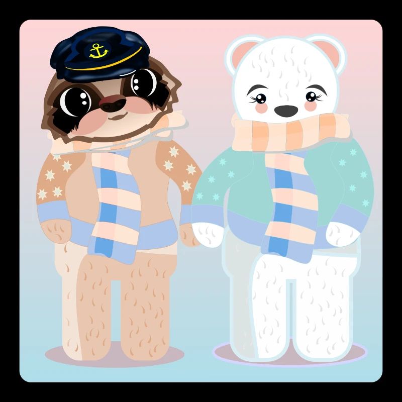 CAPTAIN SLOTH - POLAR BEAR VALENTINE'S DAY - LOVE