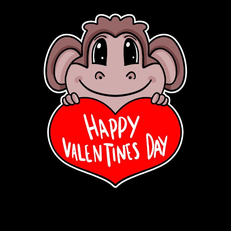 Valentinstag Herz Affe