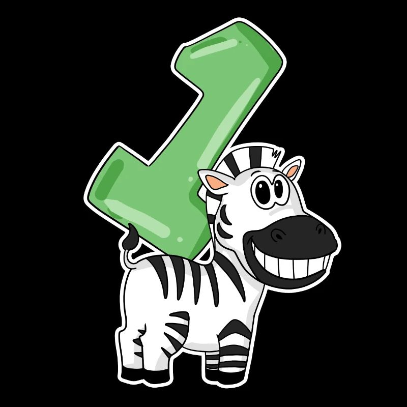 1 Jahr alt - Einschulung - Zebra Motiv - Gewinner