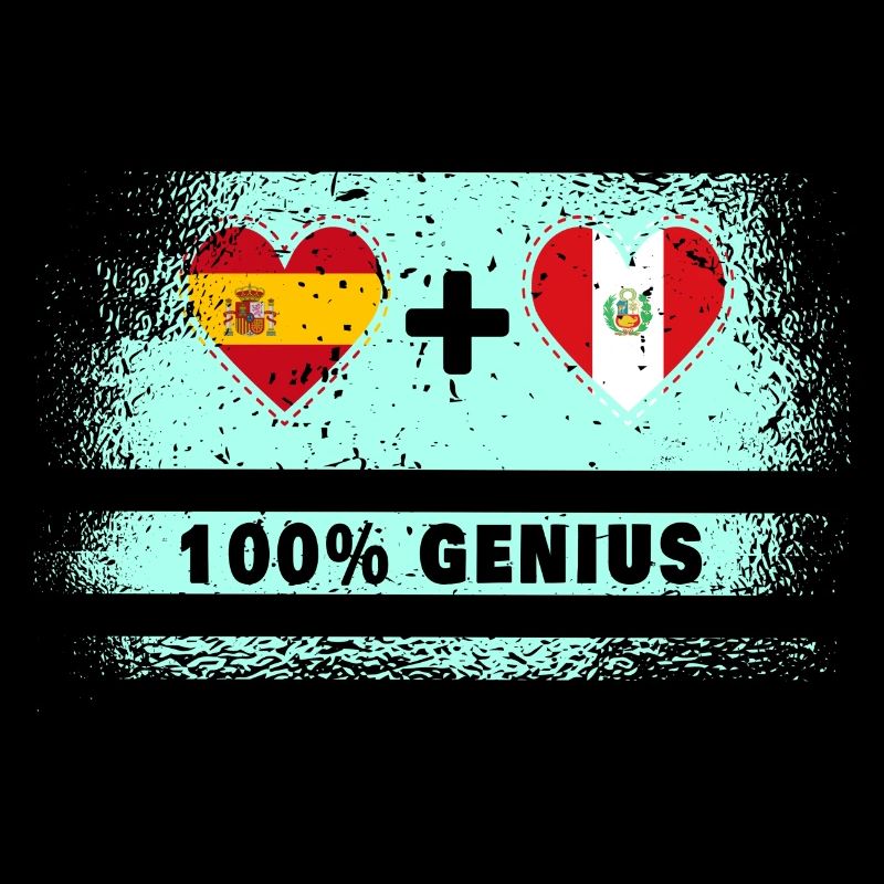 Spain and Peru flag 100% genius