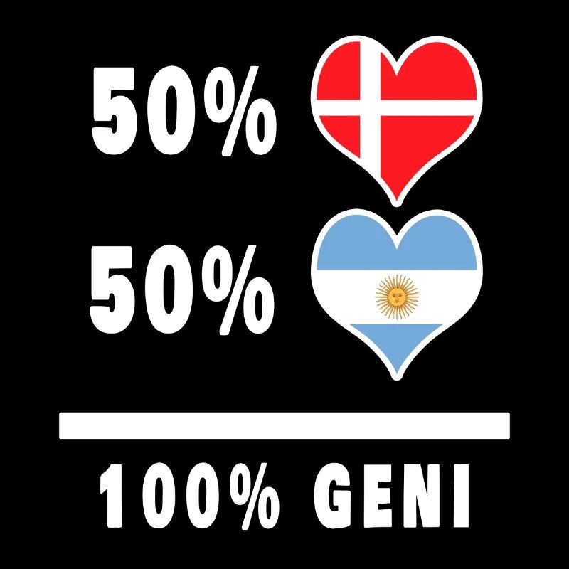 Argentina and Denmark 100% genius flag