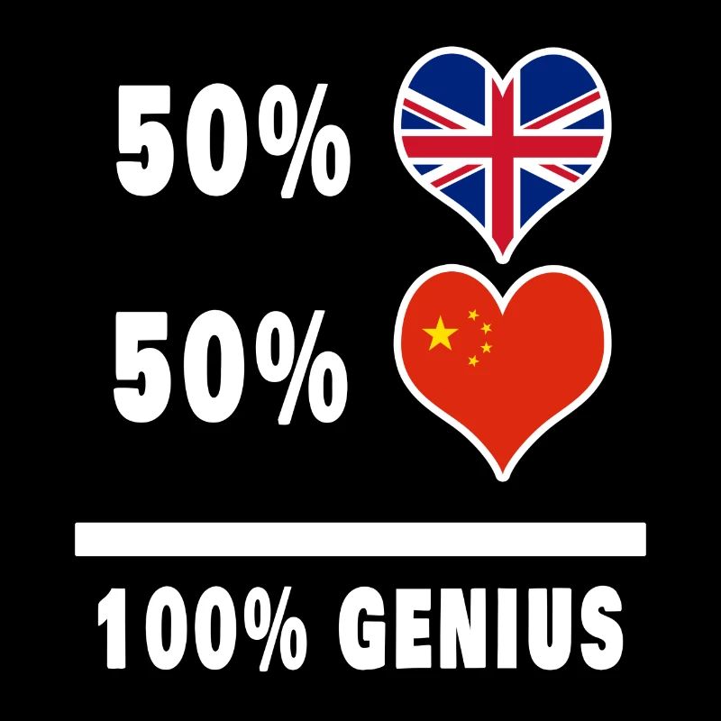 China and Great Britain 100% Genius Flag