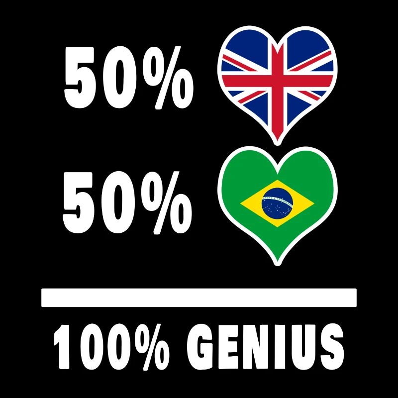 Brazil and Great Britain 100% Genius Flag