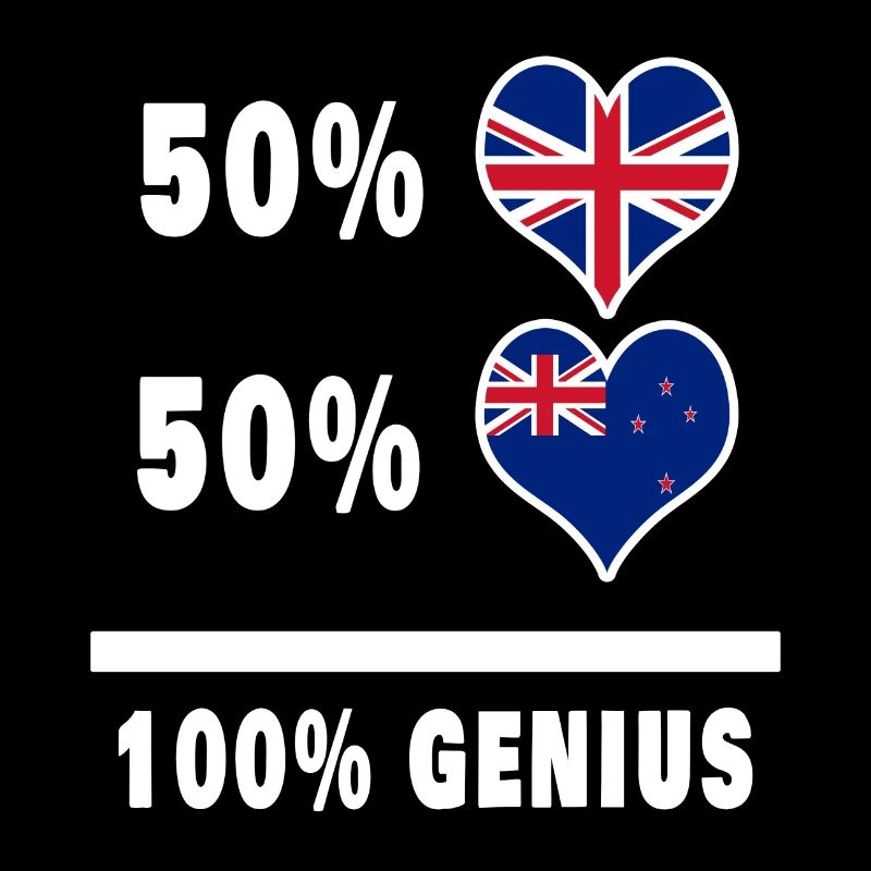 Neuseeland und Großbritannien 100% Genius Flagge