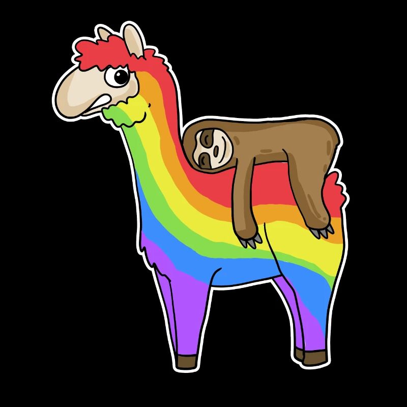 Alpaca Sloth Rainbow Christmas