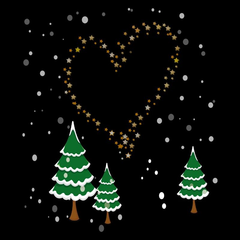 Winterwald Herz Sterne