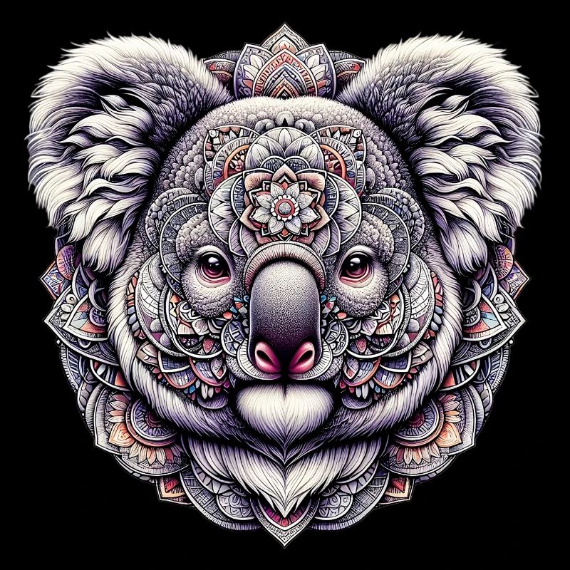Koala decorated with Mandalas
