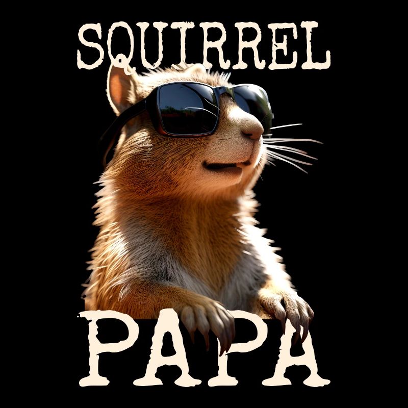 Squirrel Papa Eichhörnchen Daddy Vatertag Dad Paps