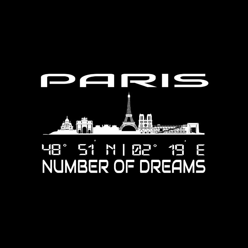 Skyline Paris Silhouette GPS Coordinates