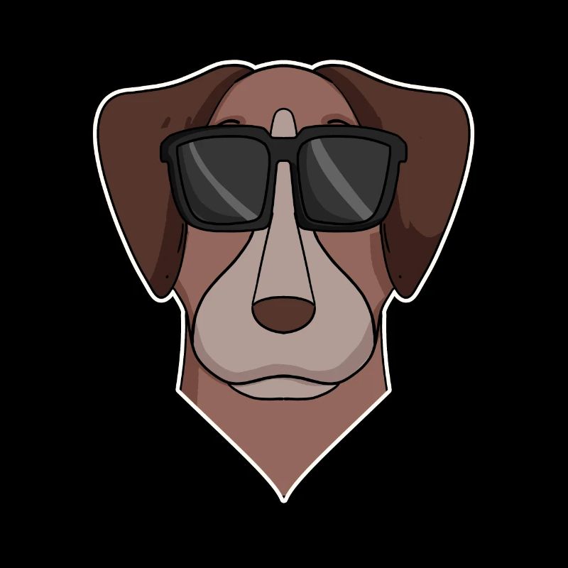 Pointer dog with glasses - cool dog