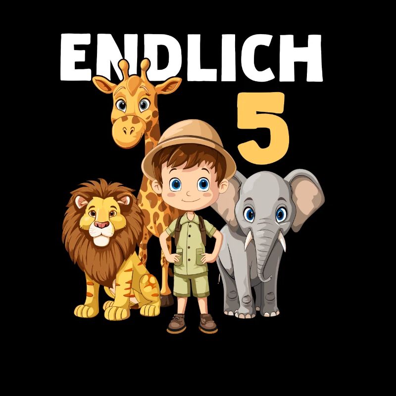 5 Geburtstag Elefant Löwe Giraffe 5 Jahre Spruch