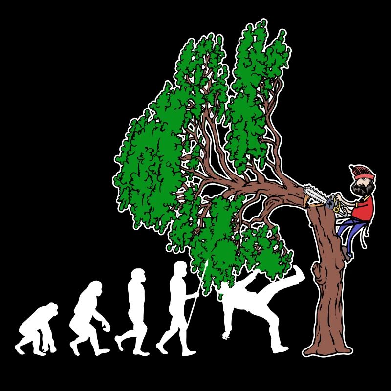 Tree Evolution Woodwork Lumberjack Tree Cutter