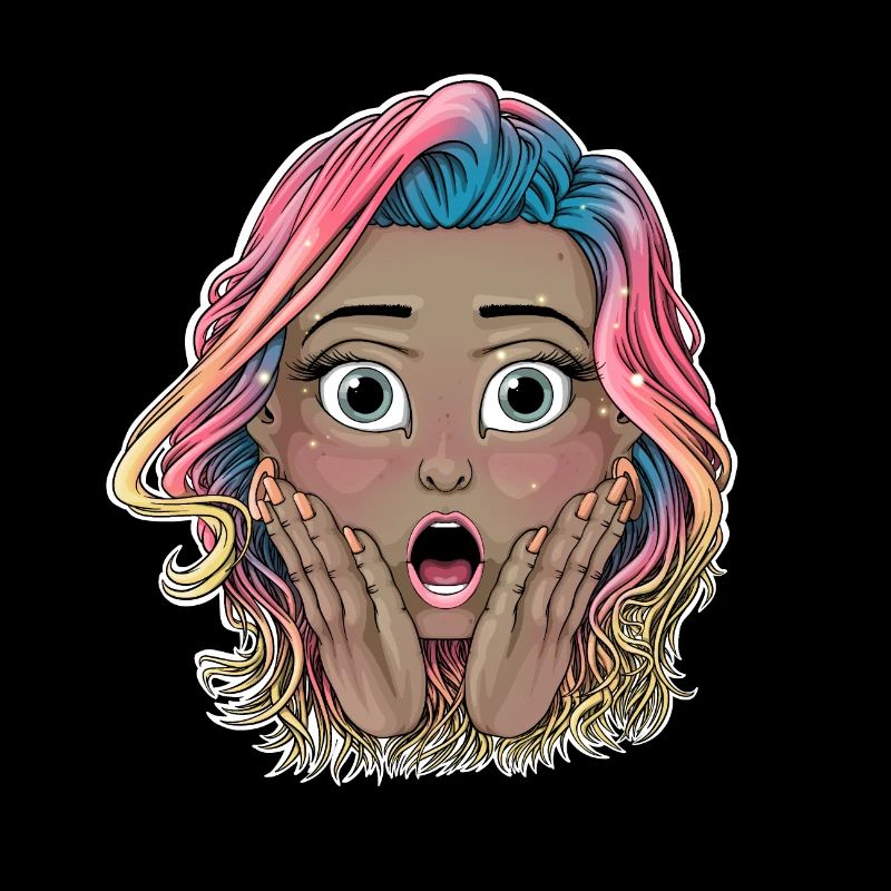 Lebendiges schockiertes Mädchen Illustration