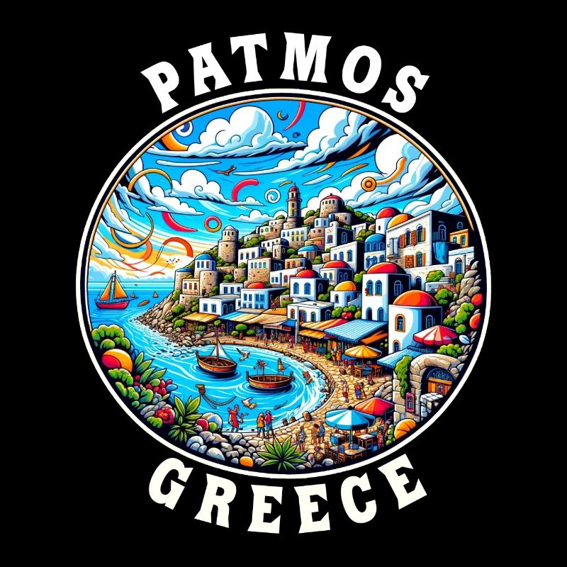 Vacances à Patmos, Grèce, baie de la mer Égée