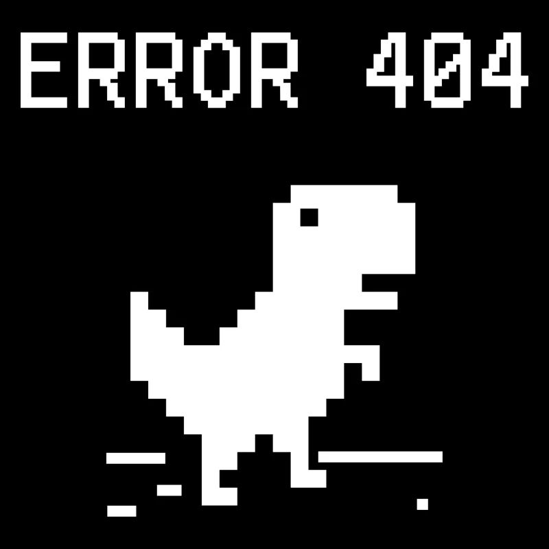 Pixel Dino 404 Error Tee