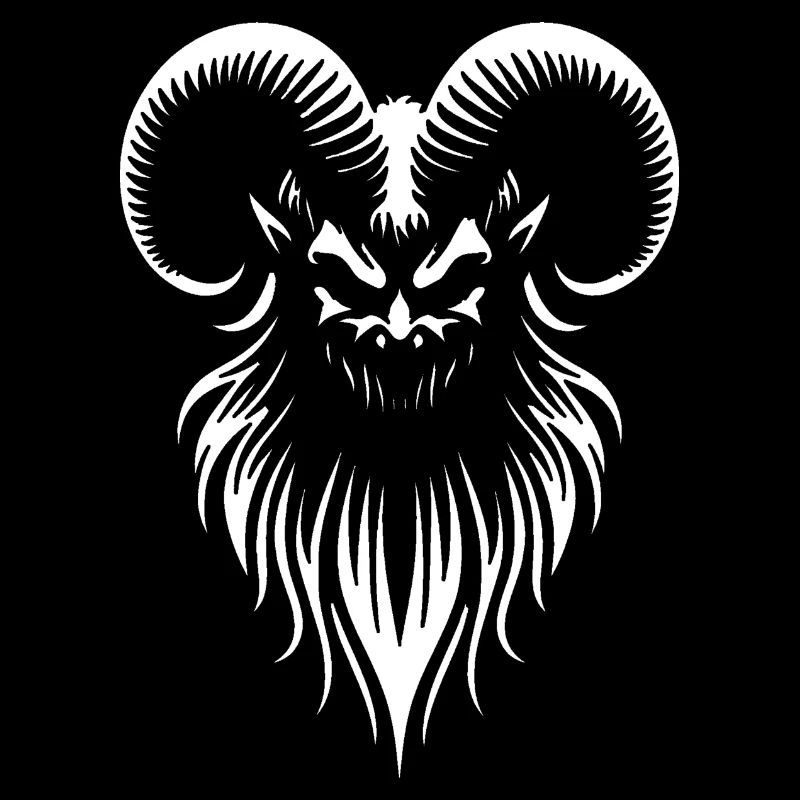Demon Ram's Head - Gothic Goat Occult