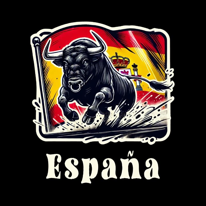 Espagne Drapeau Taureau Design