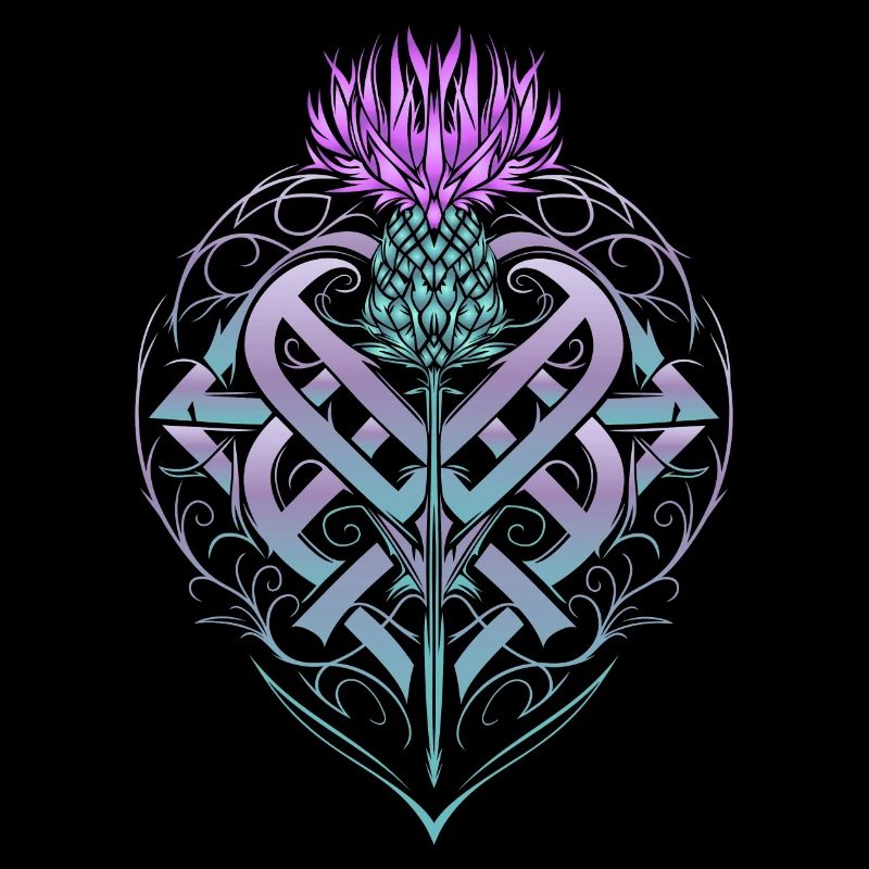 Distel Schild Celtic Knots Thistle Lover