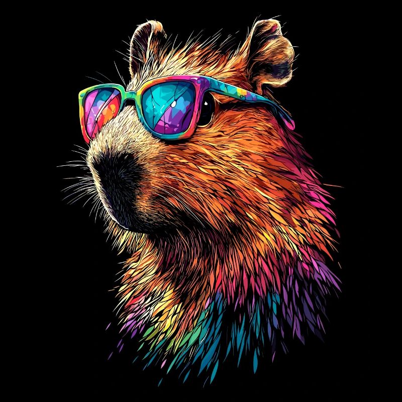 Lunettes de soleil Capybara Coloré Popart Capybara