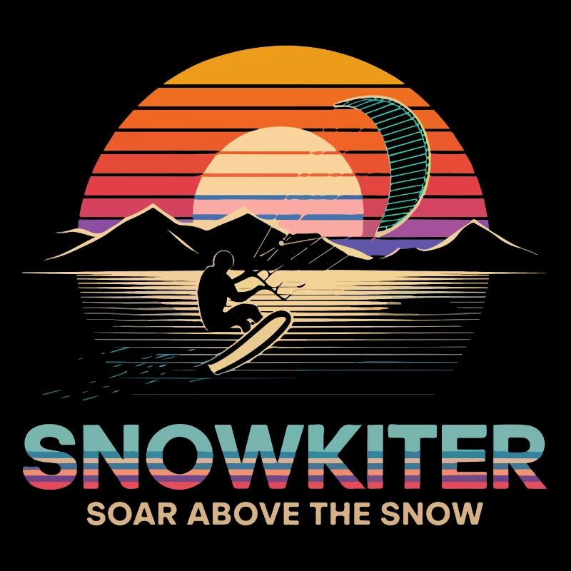 Conception d’aventure de snowboard au coucher du soleil