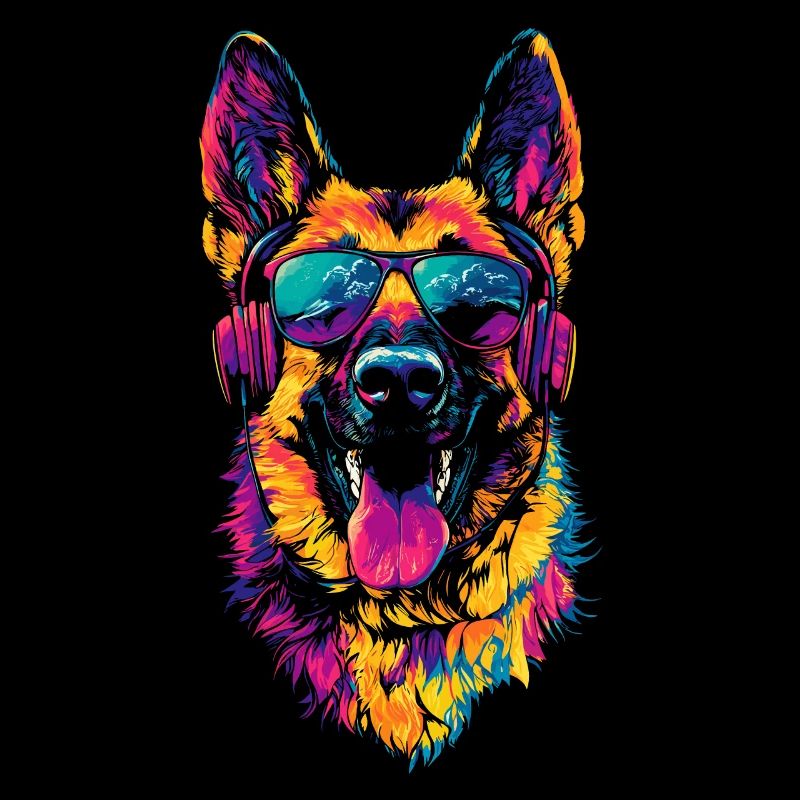 Schäferhund Bunte Farben Pop Art Hund Schäferhunde
