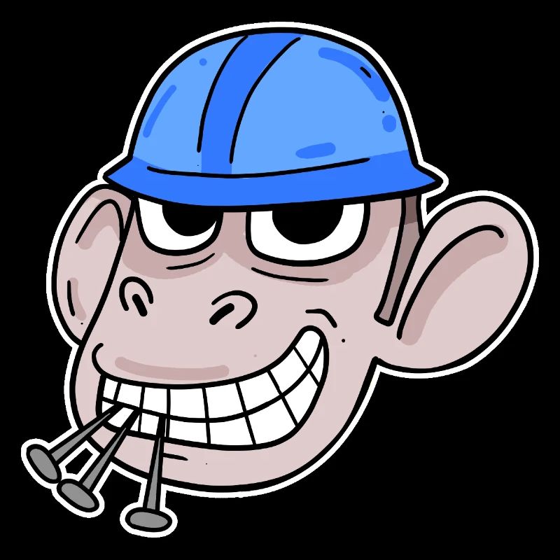 Affe Baustelle Bauarbeiter