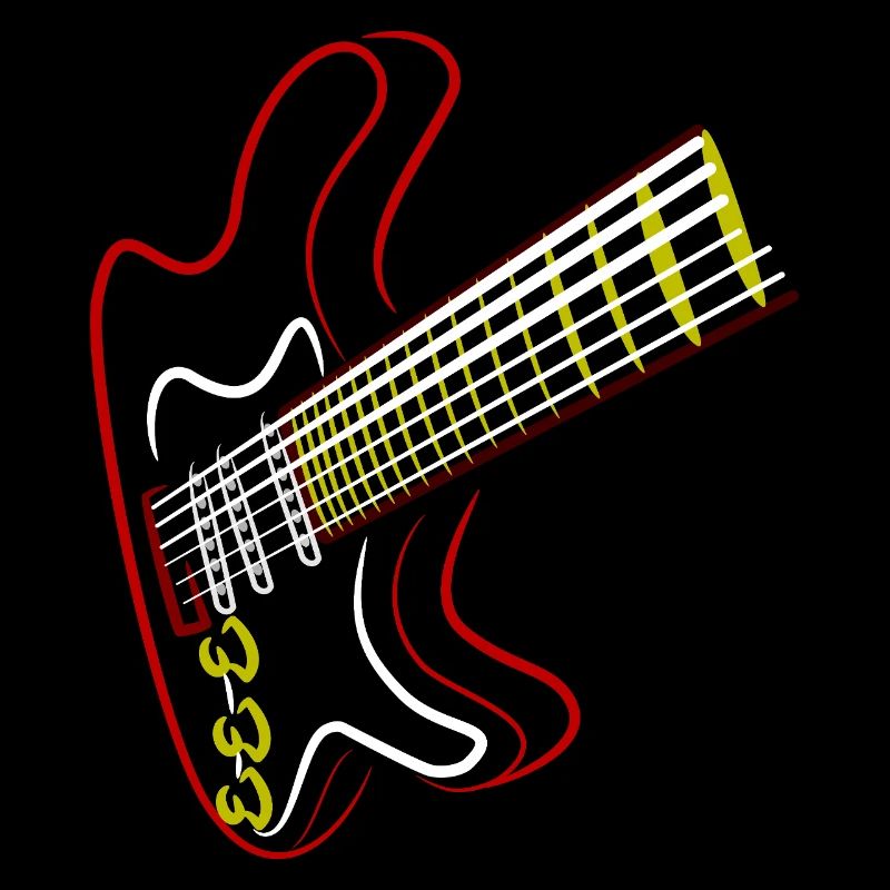 Electric Guitar Neon Design