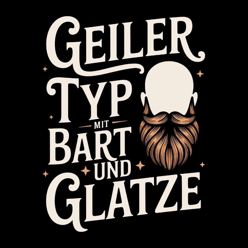 Geiler Typ Mit Bart & Glatze Glatzkopf Bartträger