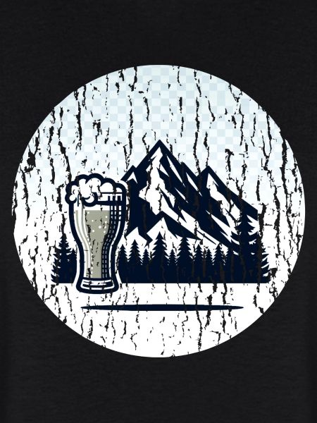 Berglandschaft mit Bierglas