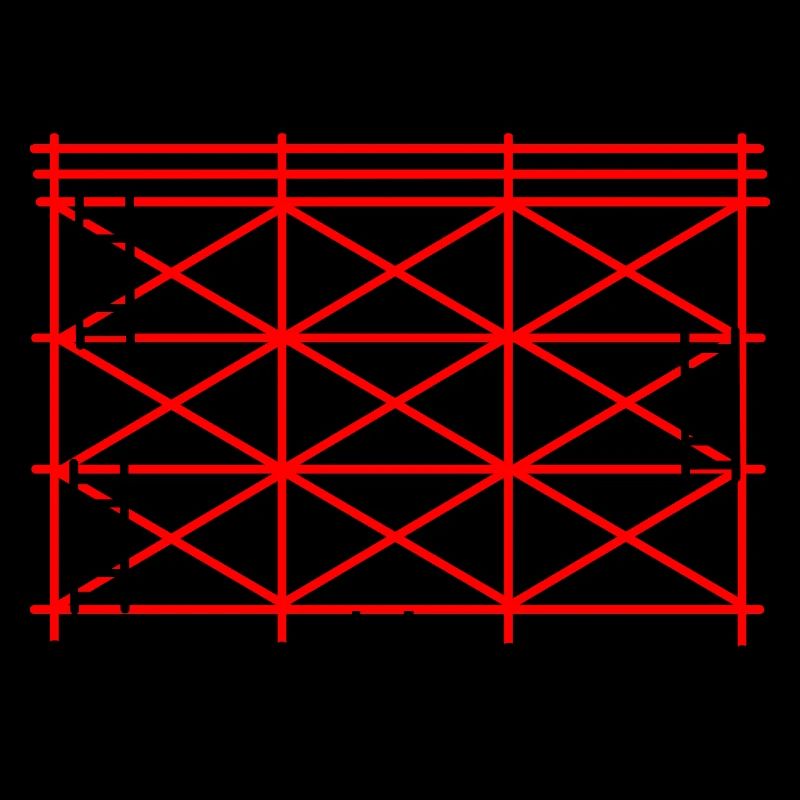 Échafaudage rouge avec marches noires conception de construction