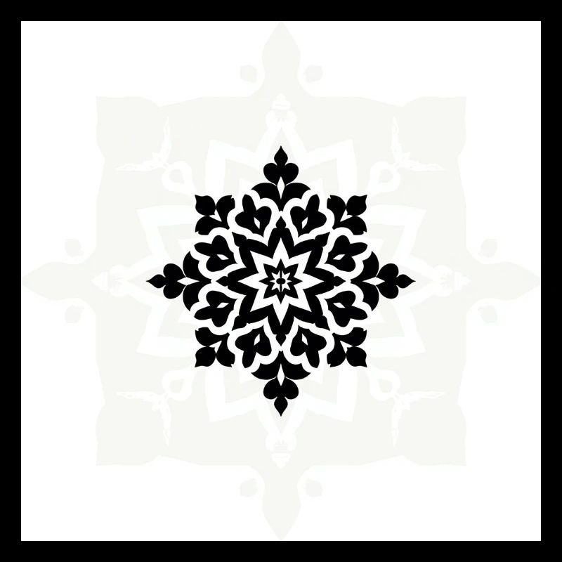 Motif complexe de mandala noir et blanc
