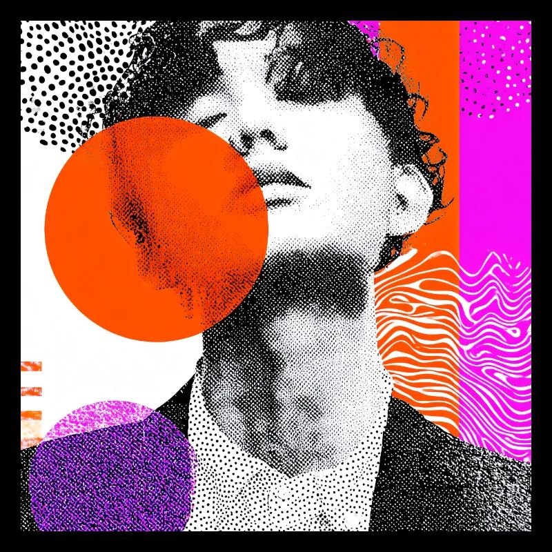 Wraparound Abstraktes Pop-Art-Porträt