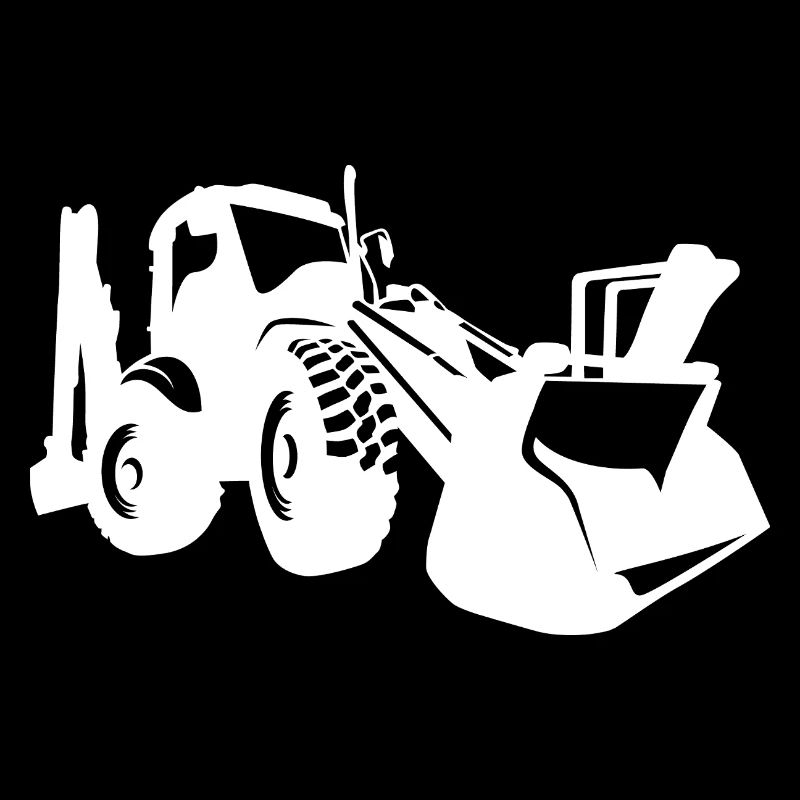 Excavator Wheel Loader Construction Equipment Operator Silhouette