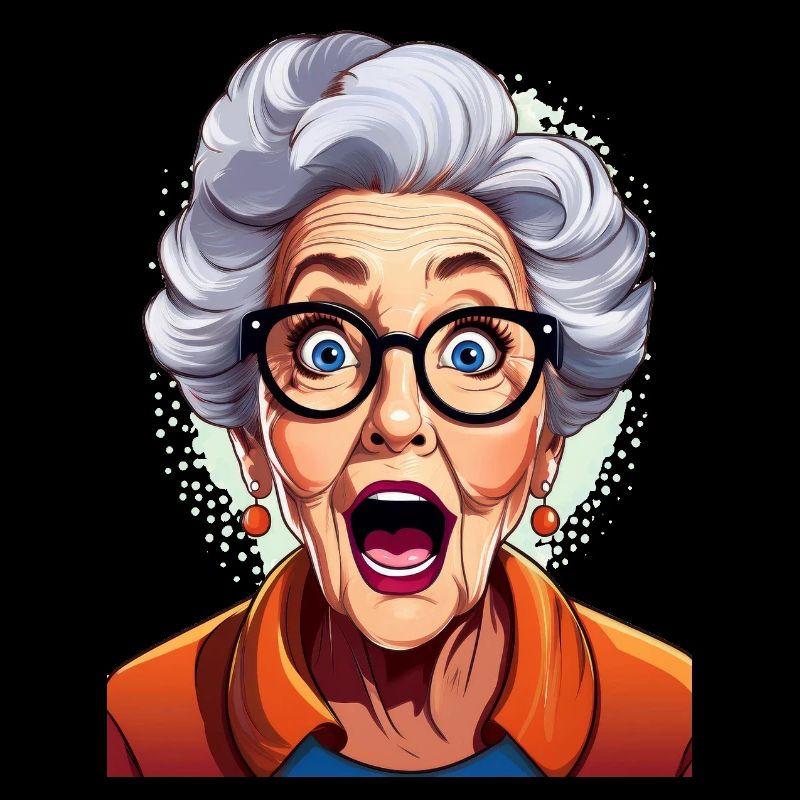 Erstaunte Großmutter