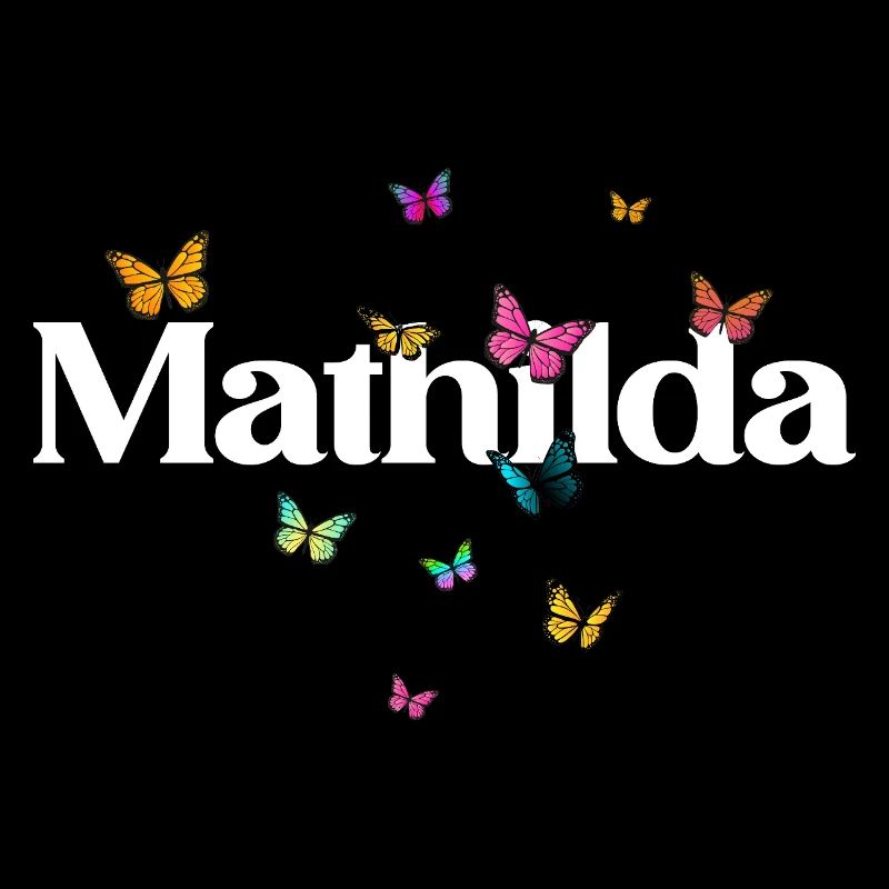 Schöner Mädchenname mit Schmetterlingen MATHILDA