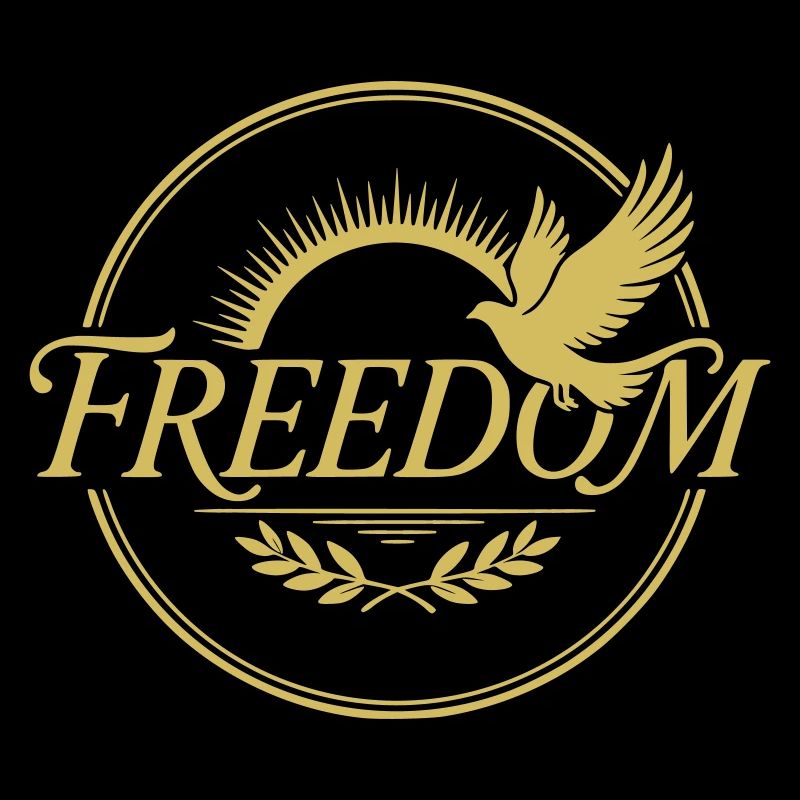 Design dell'uccello Liberty con i raggi del sole