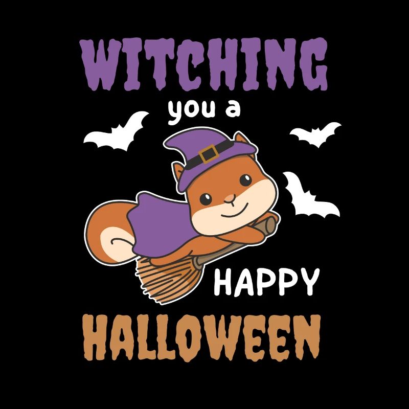 Sorcière Écureuil Vous Sorcier Un Joyeux Halloween
