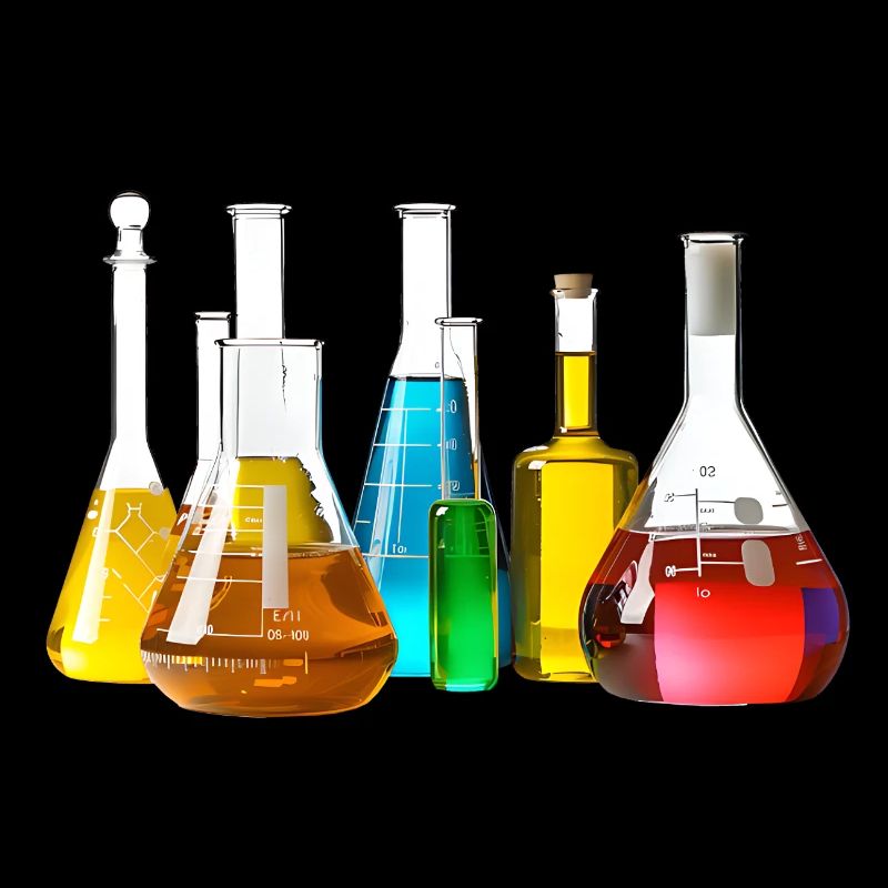 Collection de verrerie de laboratoire colorée