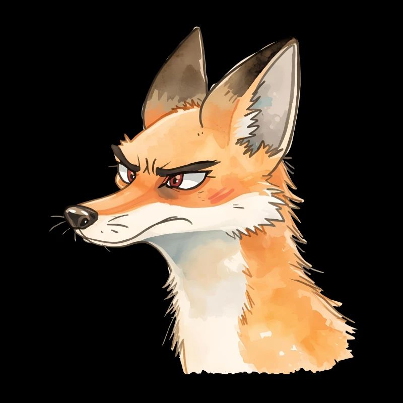 Grim Fox Aquarelle - Conception d’animaux mignons