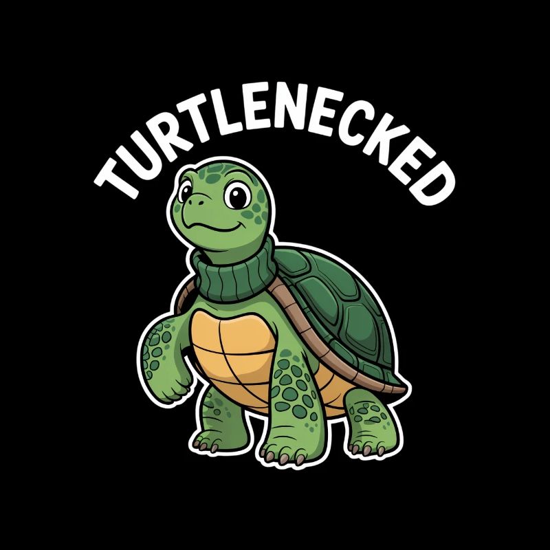 Turtlenecked funny turtle in turtleneck
